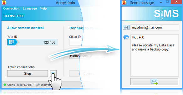 SOS-Taste für technischen Remote-Support